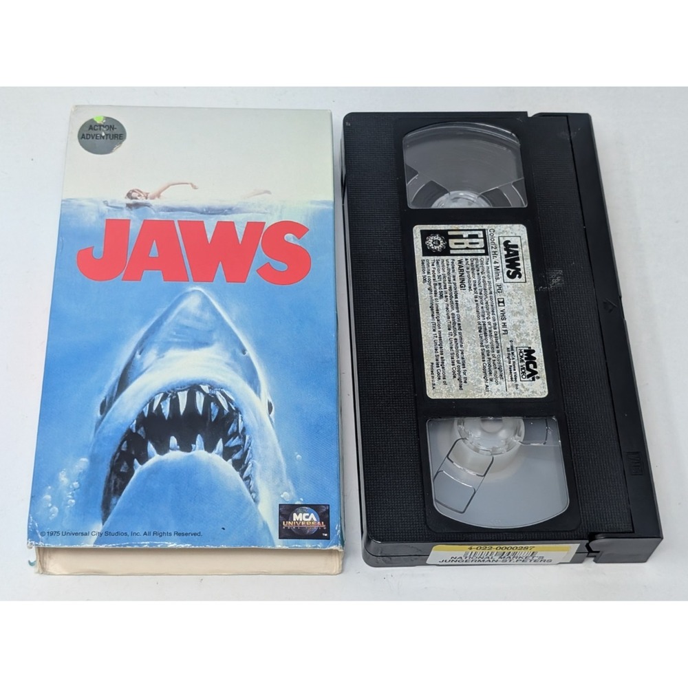 Jaws (1975) VHS 1991 MCA Universal Steven Spielberg Richard Dreyfuss Ex-Rental
